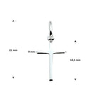 hanger kruis 13,5 mm zilver wit