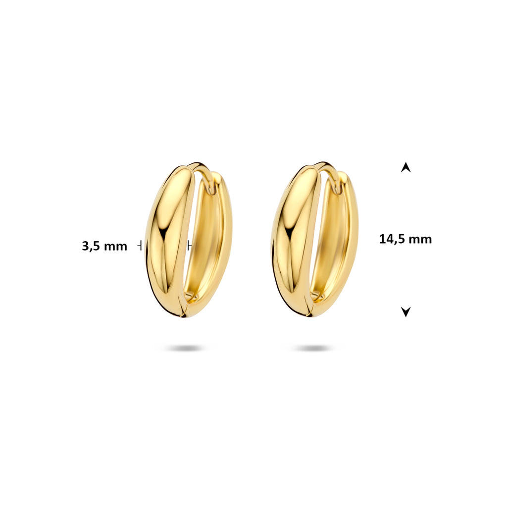 Klappohrringe 14,5 mm 1 Mikron versilbert (gelb)