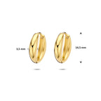 Klappohrringe 14,5 mm 1 Mikron versilbert (gelb)