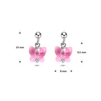 oorhangers vlinder strass zilver gerhodineerd