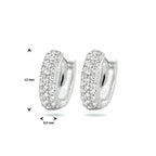 klapoorringen zirkonia 14K witgoud