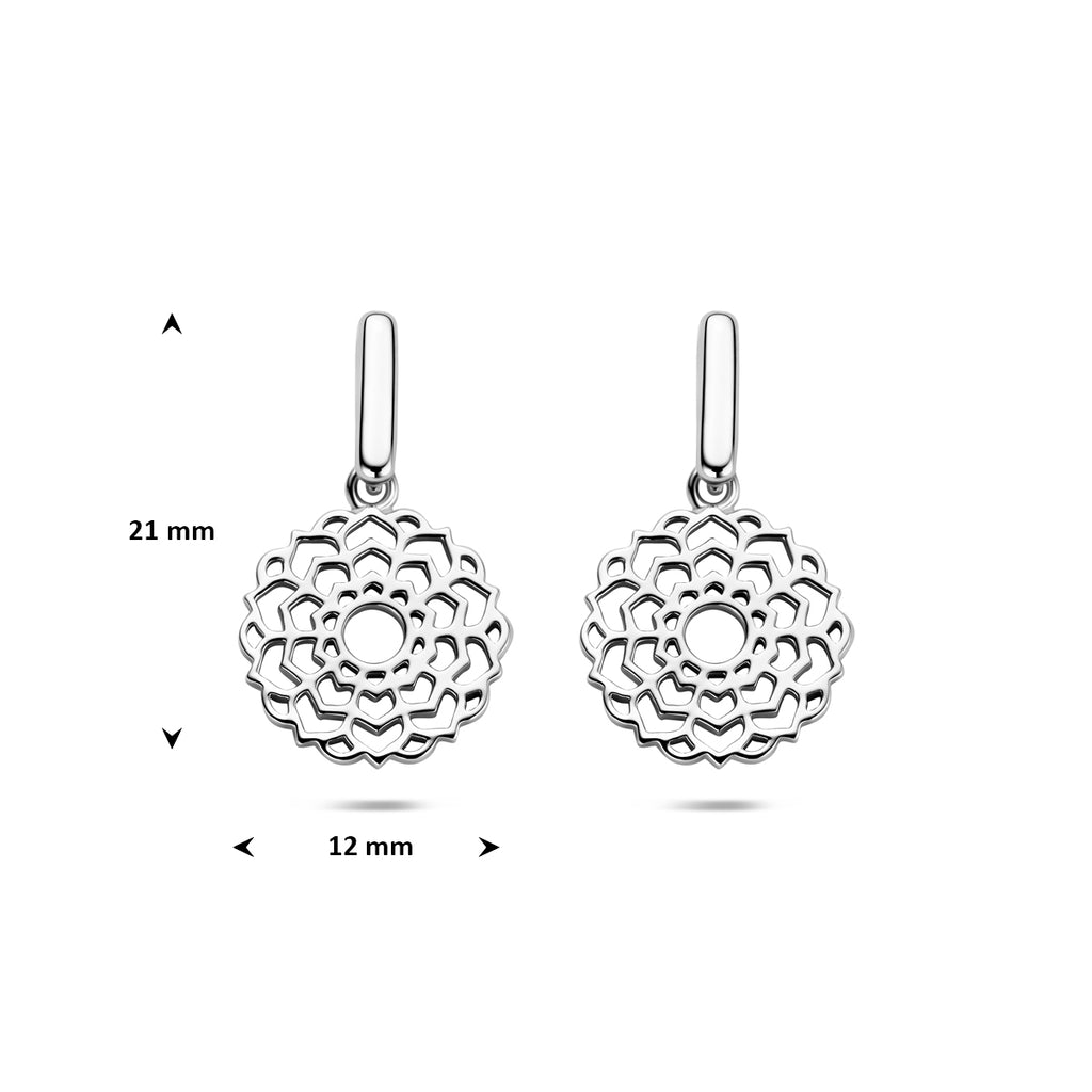 oorhangers 21 mm zilver gerhodineerd