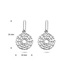 oorhangers 21 mm zilver gerhodineerd