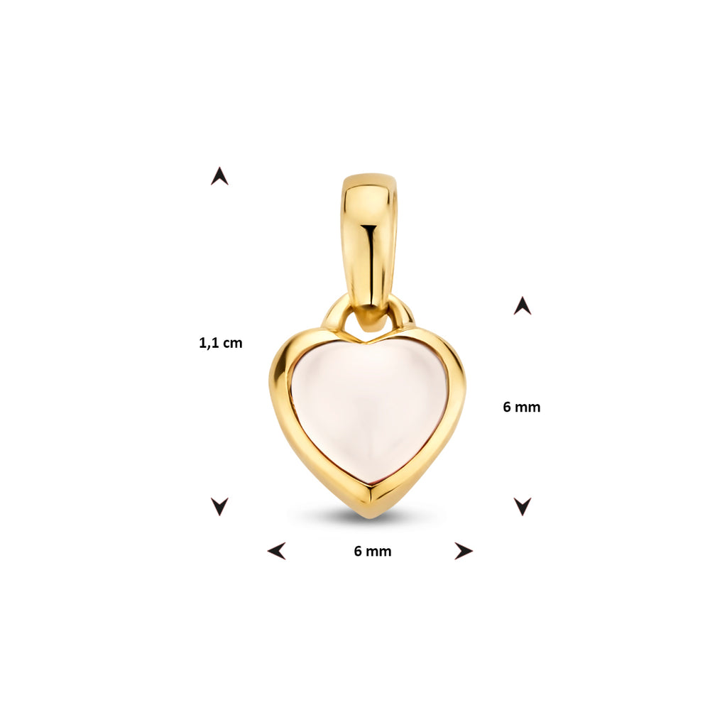 hanger hart maansteen 14K geelgoud