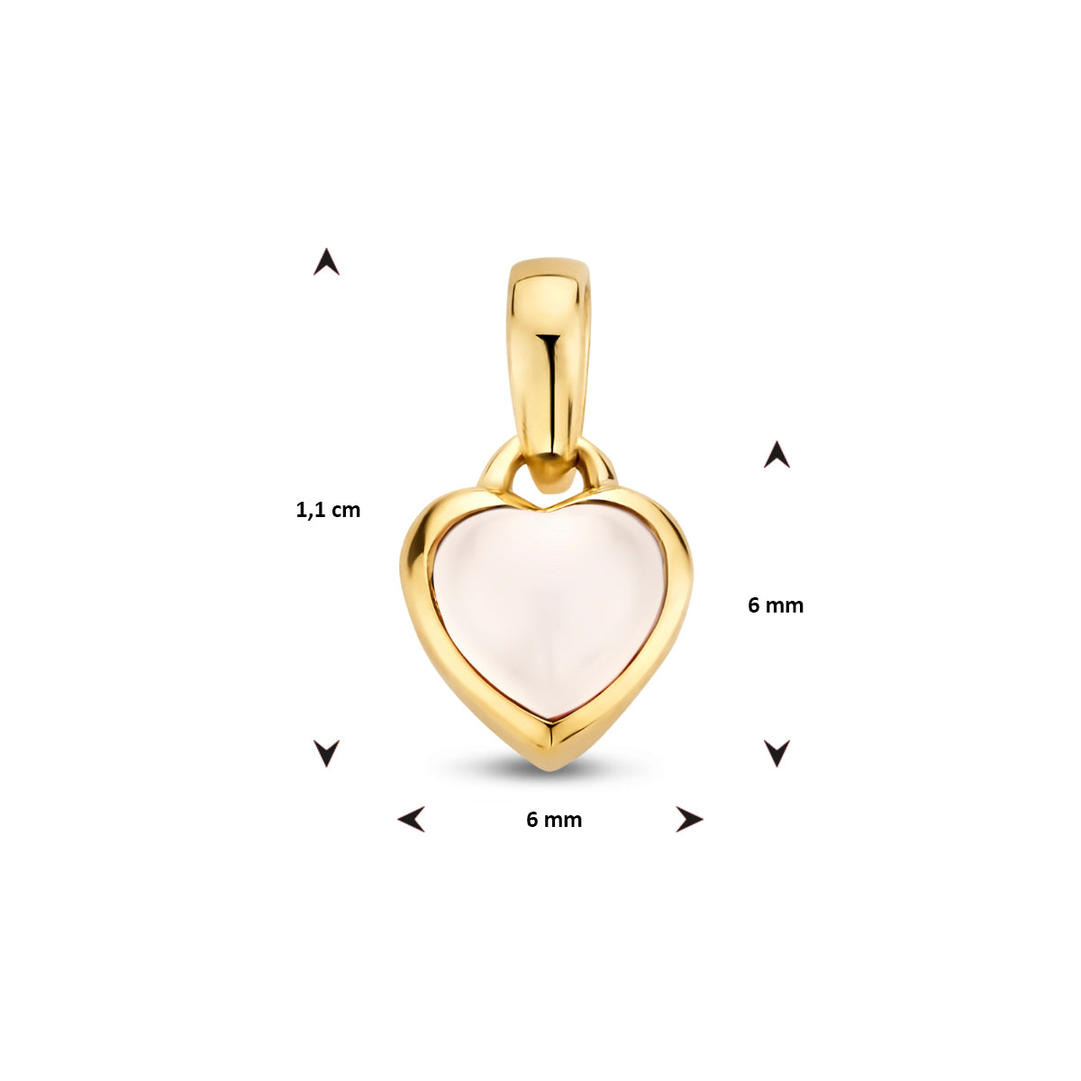 hanger hart maansteen 14K geelgoud