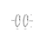 Klappcreolen Zirkonia 15 mm Silber rhodiniert