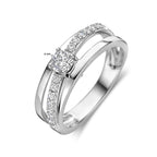 ring zirkonia zilver gerhodineerd
