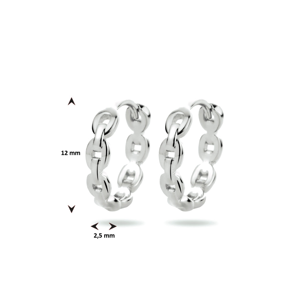 klapoorringen schakel zilver gerhodineerd