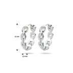 klapoorringen schakel zilver gerhodineerd