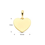 graveerhanger hart 10 mm 14K geelgoud