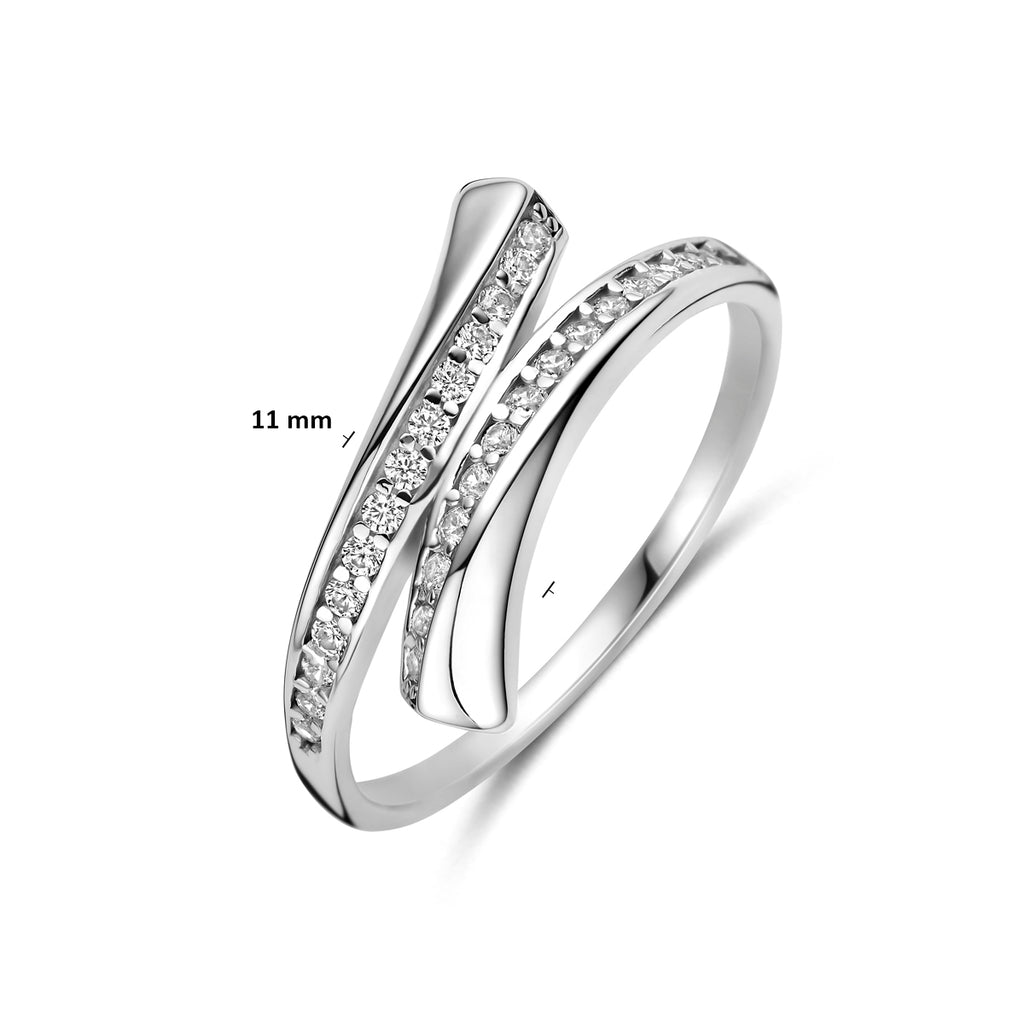 ring zirkonia zilver gerhodineerd