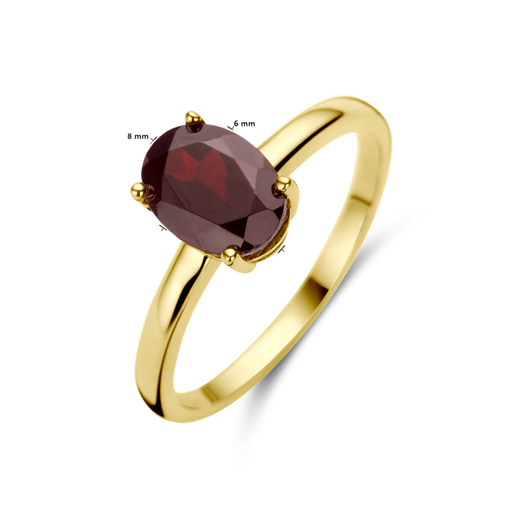 ring granaat 14K geelgoud