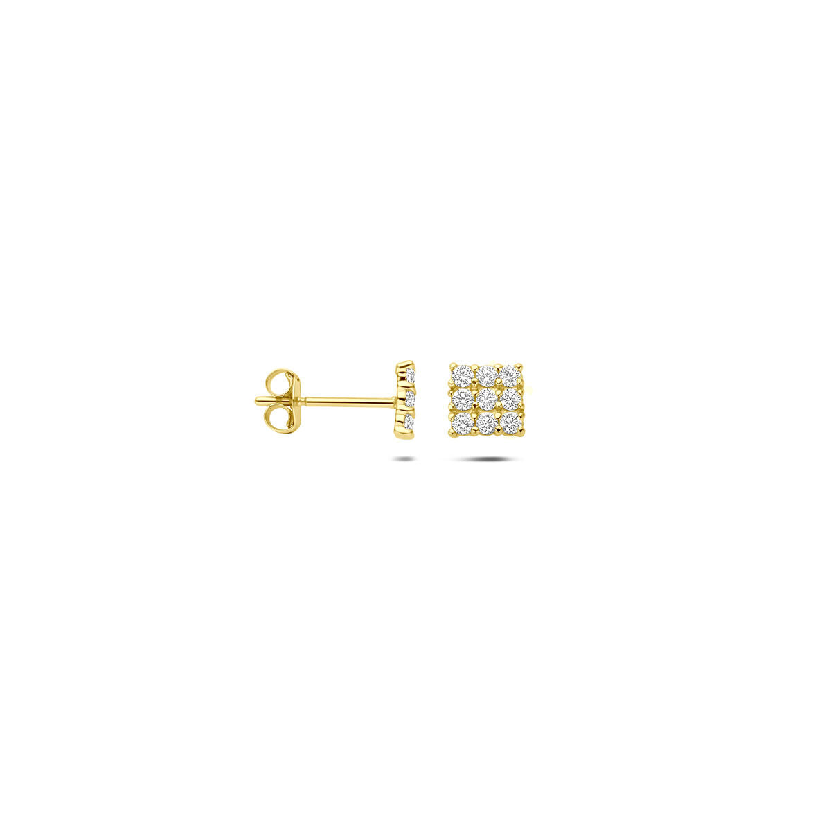 Ohrstecker Zirkonia 5 mm 14K Gelbgold