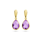 oorhangers amethist 20 mm 14K geelgoud