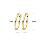 oorringen buis 1,5 mm 14K geelgoud
