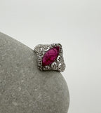 Handgemaakte zilveren ruby ring
