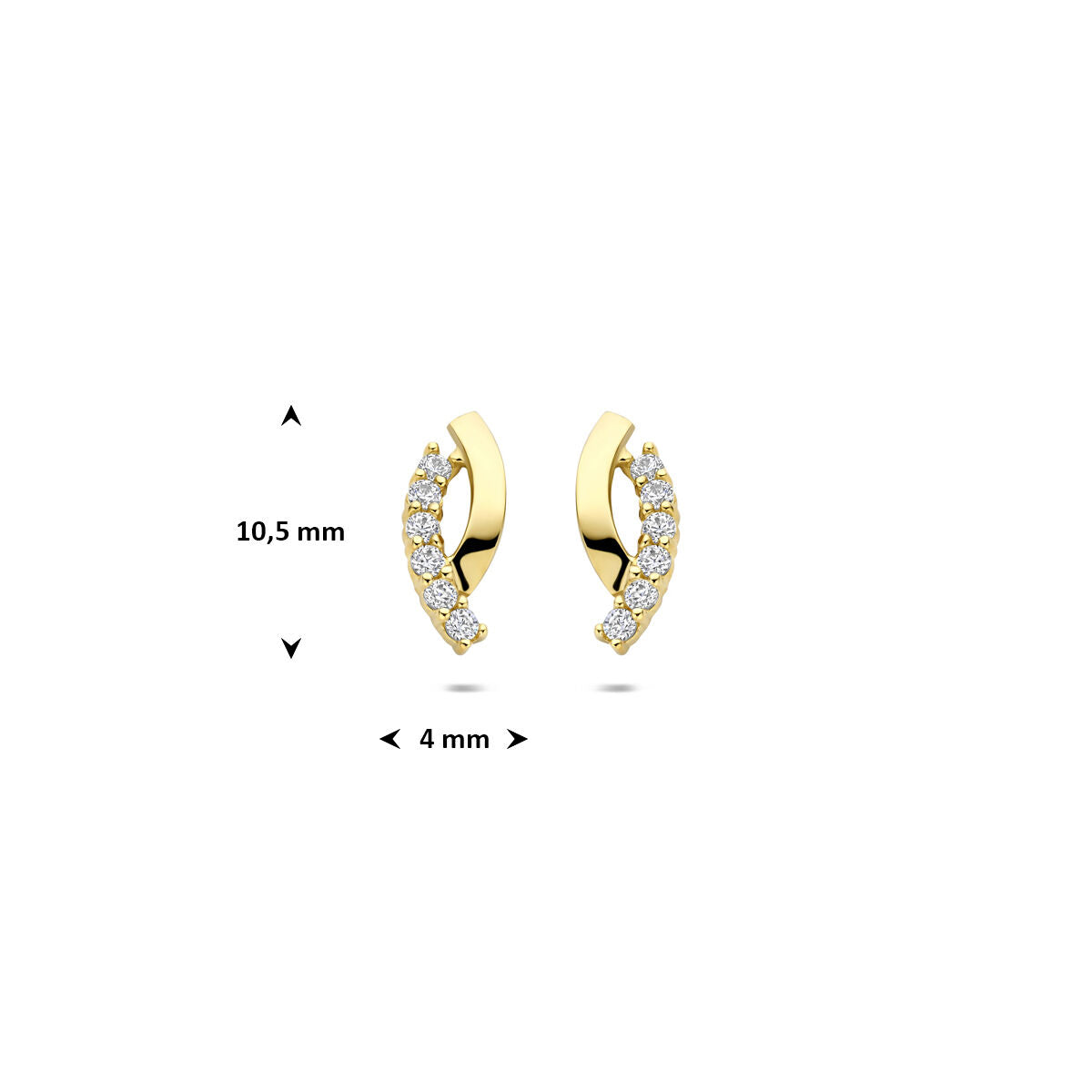 Ohrstecker Zirkonia 10,5 mm 14K Gelbgold
