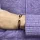 Armband Satin Schwarz Kreise 13 - 26 cm 14K Gold mit Gummi/Nylon/Leder