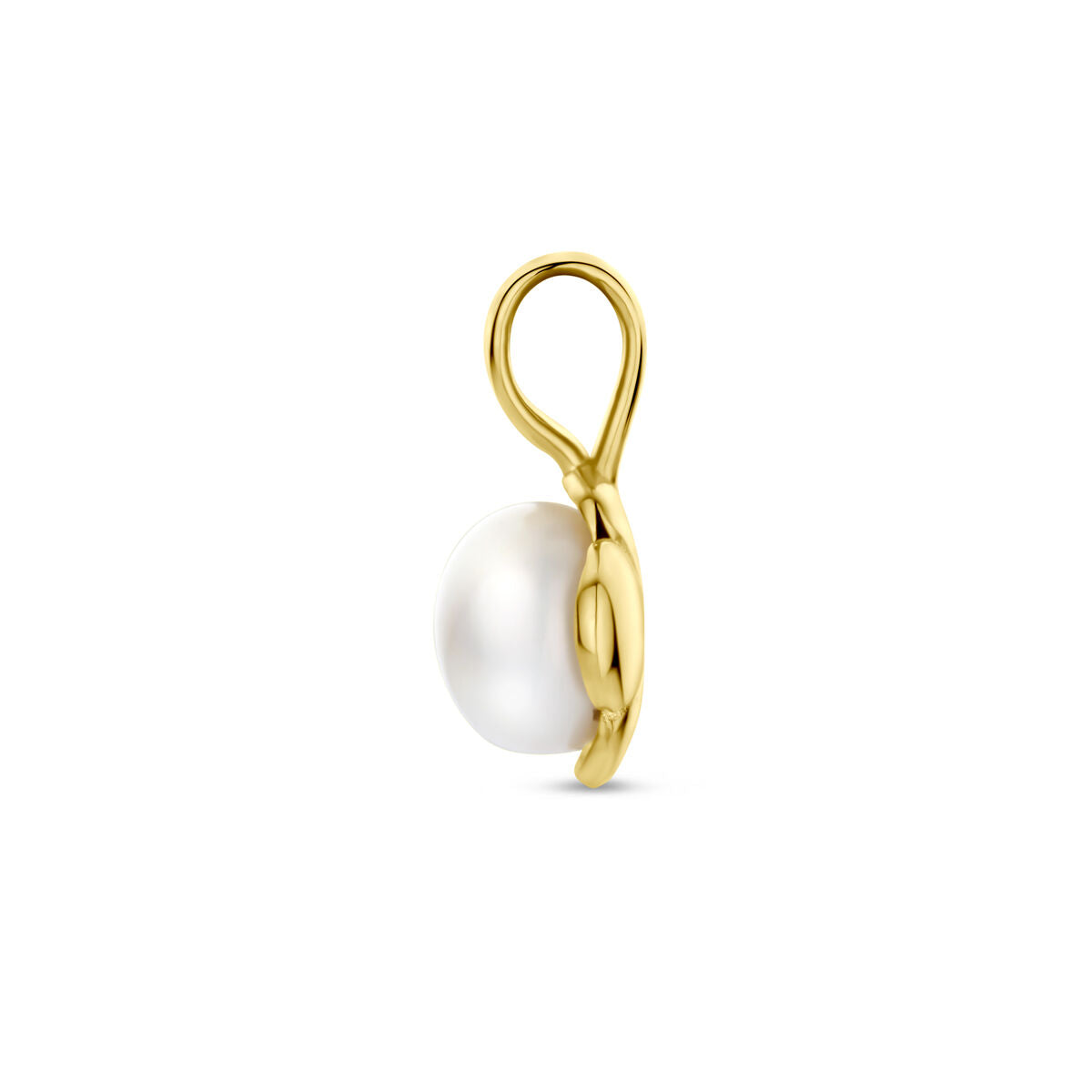 Hanger bloem parel 14k geelgoud