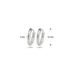 klapoorringen gedraaid 11 mm zilver gerhodineerd