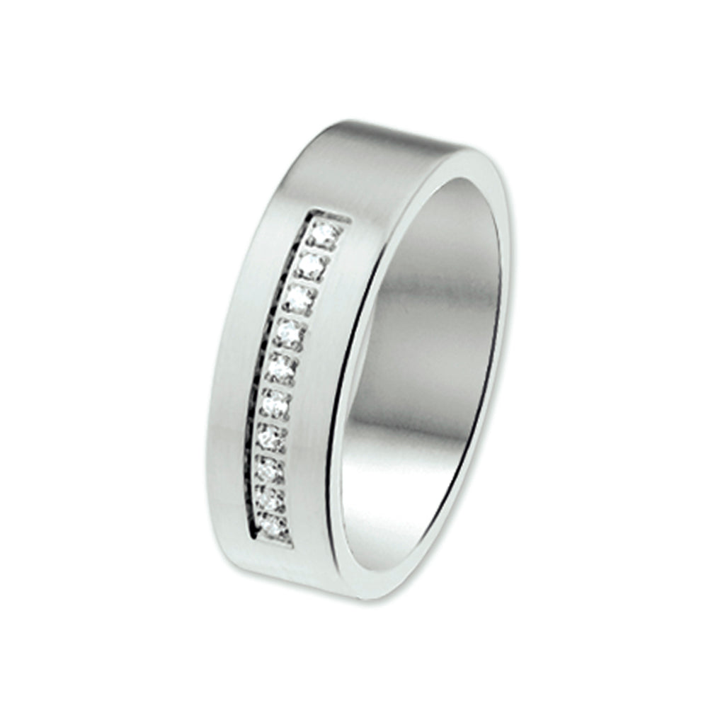 Vriendschapsring zirkonia 6 mm edelstaal