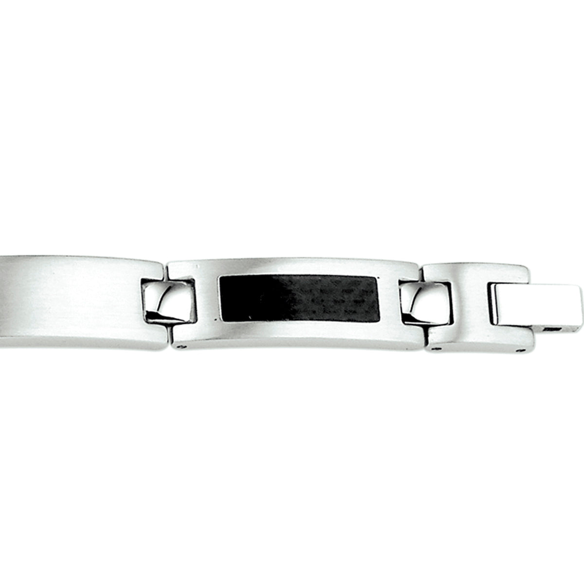 Armband carbon poli/mat 9 mm 21 cm edelstaal