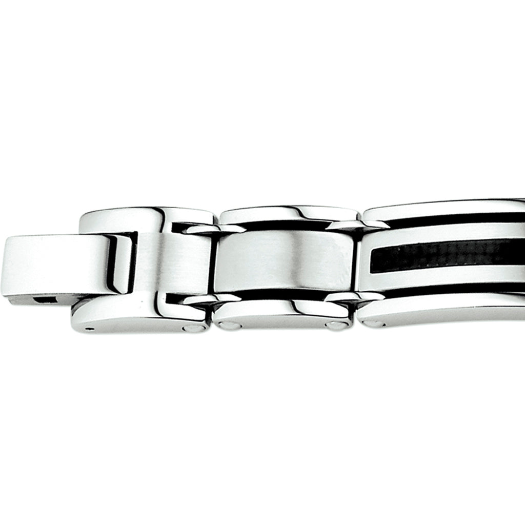 Armband carbon poli/mat 12 mm 21,5 - 23 cm edelstaal