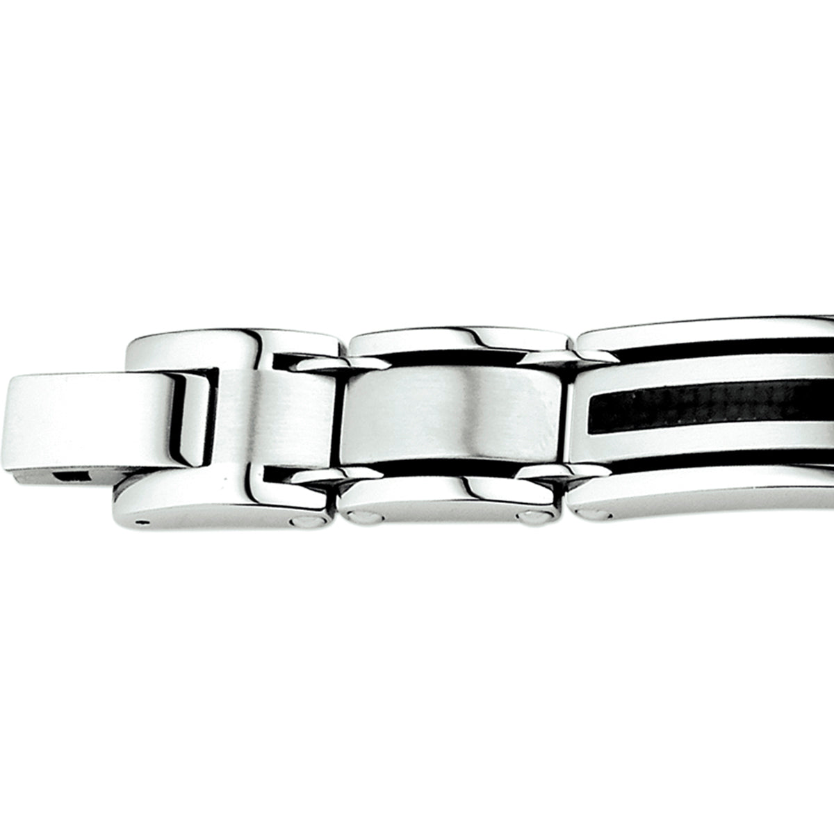 Armband carbon poli/mat 12 mm 21,5 - 23 cm edelstaal