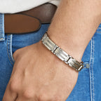 Armband poli/mat 14 mm 22 cm edelstaal