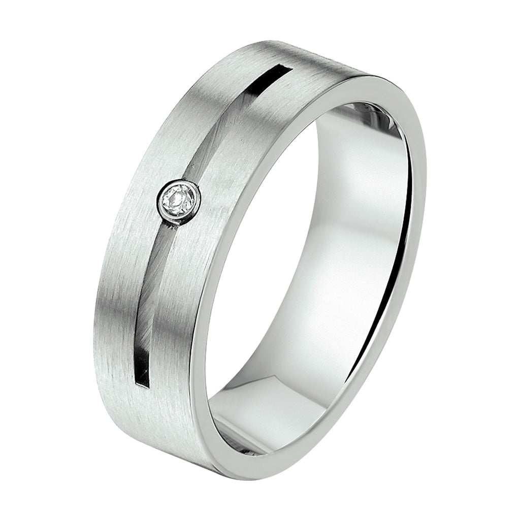 Ring a506 - 6 mm - met cz edelstaal