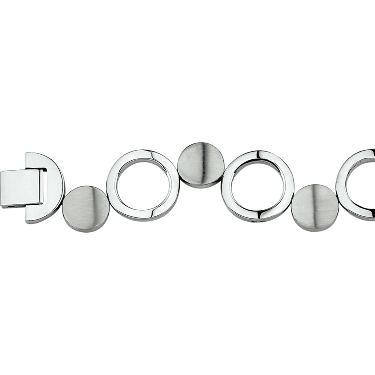 Armband poli/mat 20 mm 19 cm edelstaal