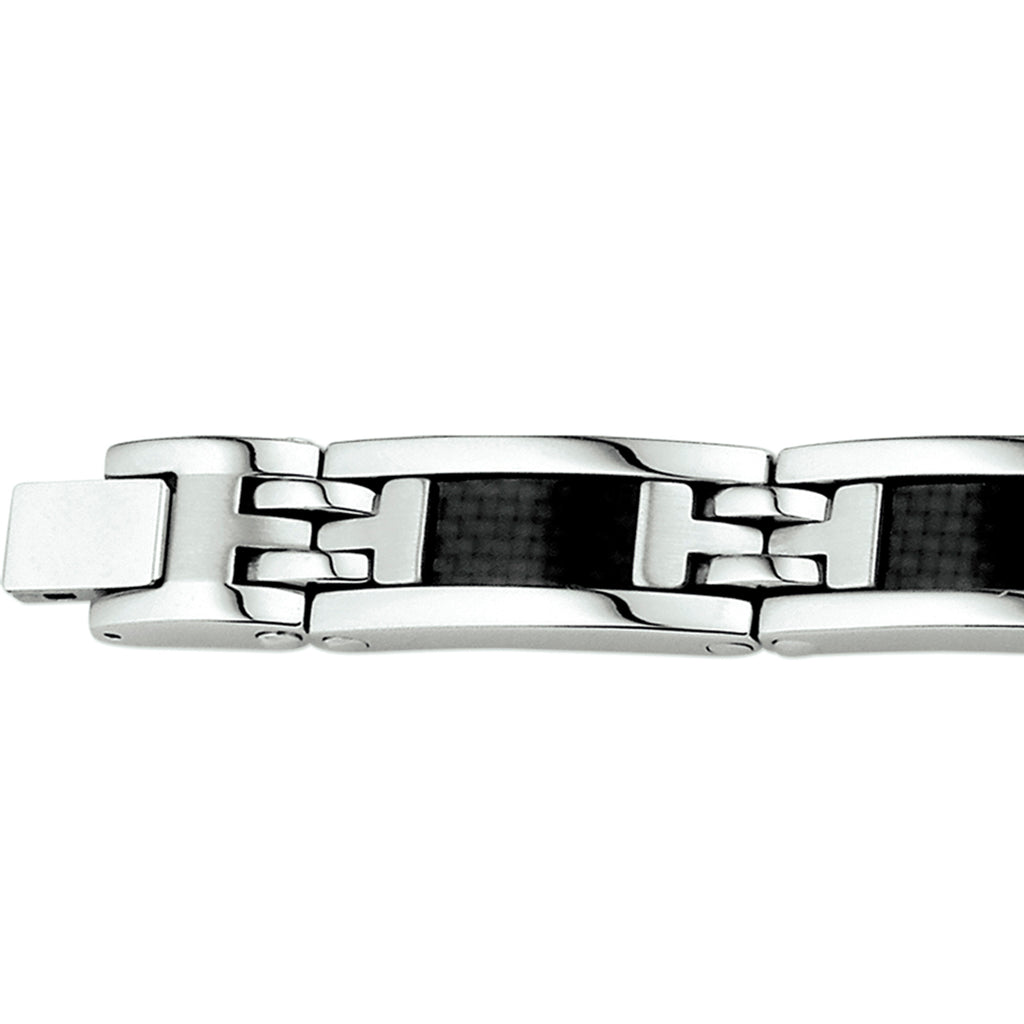 Armband carbon 11,5 mm 21,5 cm edelstaal