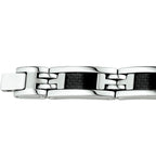 Armband carbon 11,5 mm 21,5 cm edelstaal