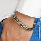 Armband carbon 10 mm 21,5 cm edelstaal