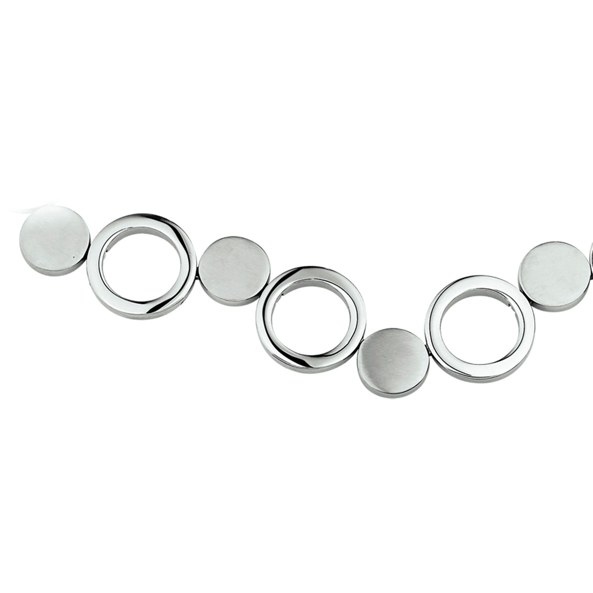 Collier poli/mat 20 mm 45 cm edelstaal