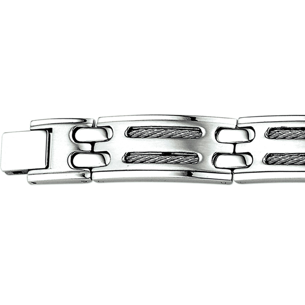 Armband poli/mat 21 cm edelstaal