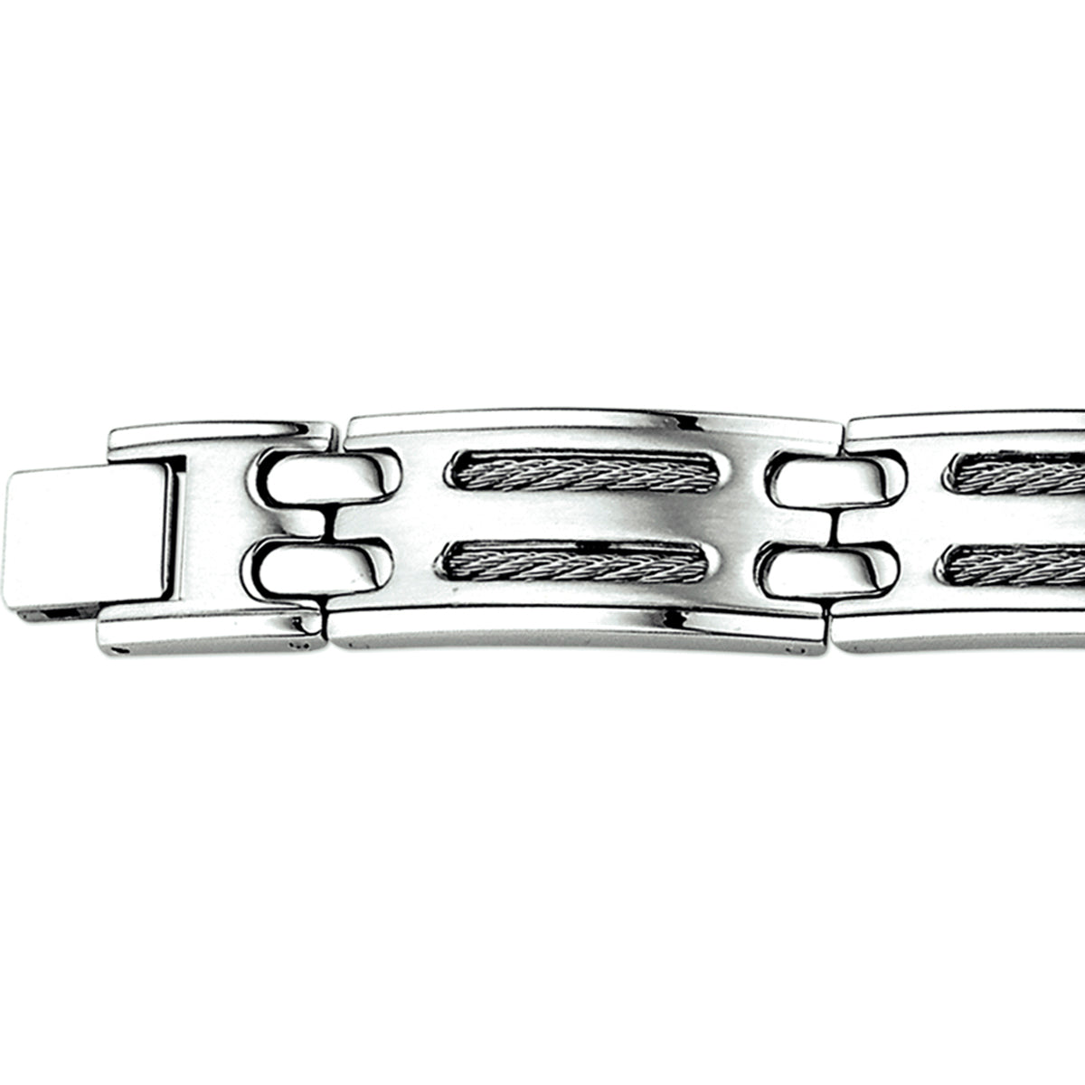 Armband poli/mat 21 cm edelstaal