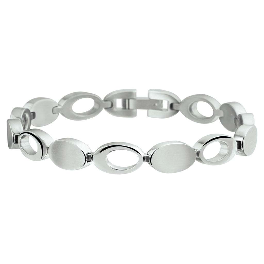 Armband poli/mat 8 mm 19 cm edelstaal