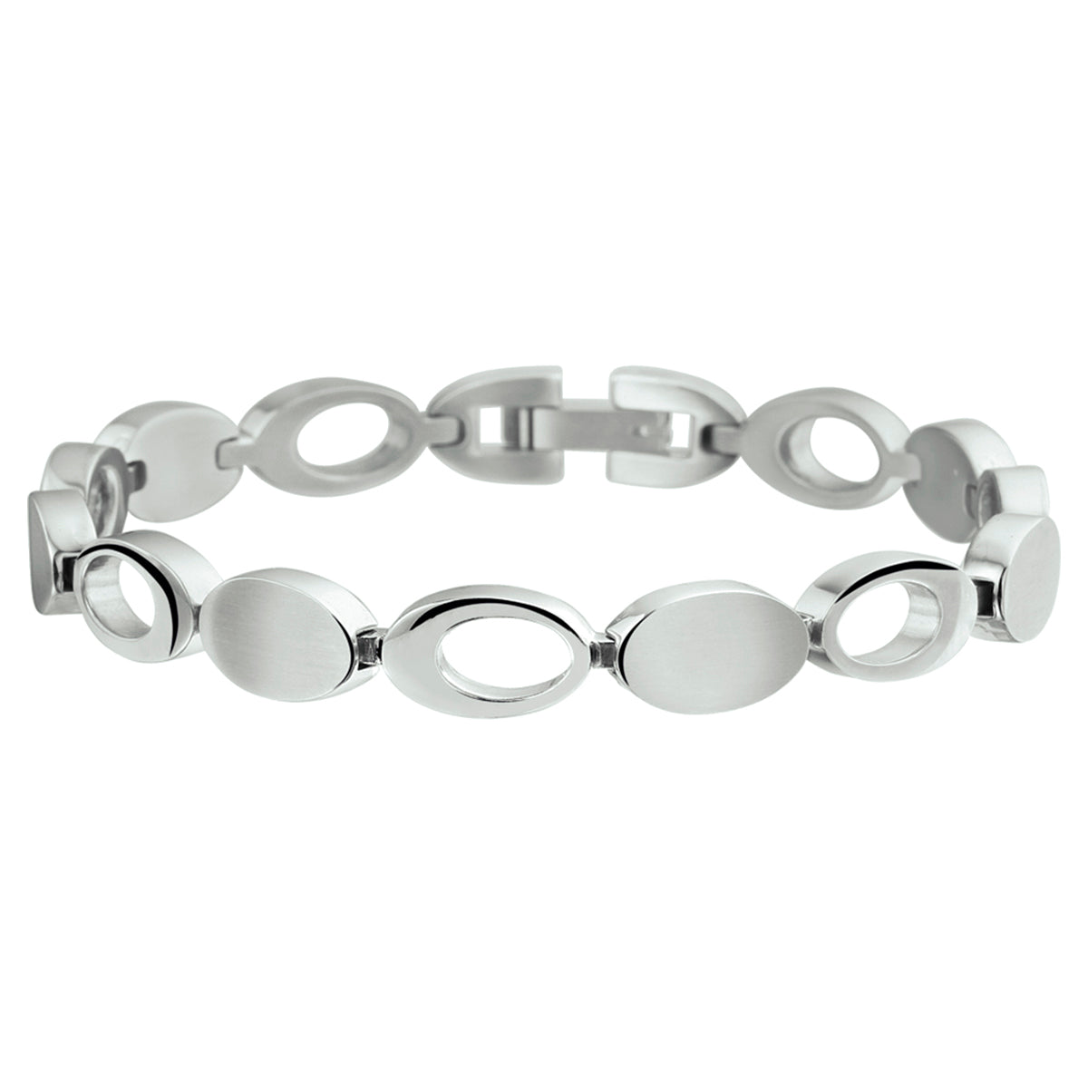 Armband poli/mat 8 mm 19 cm edelstaal