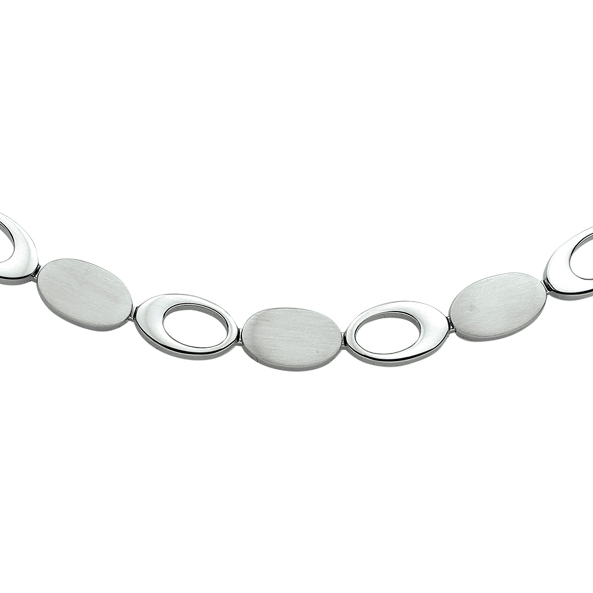 Collier poli/mat 8 mm 42 + 3 cm edelstaal