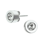 Oorknoppen strass 7 mm edelstaal