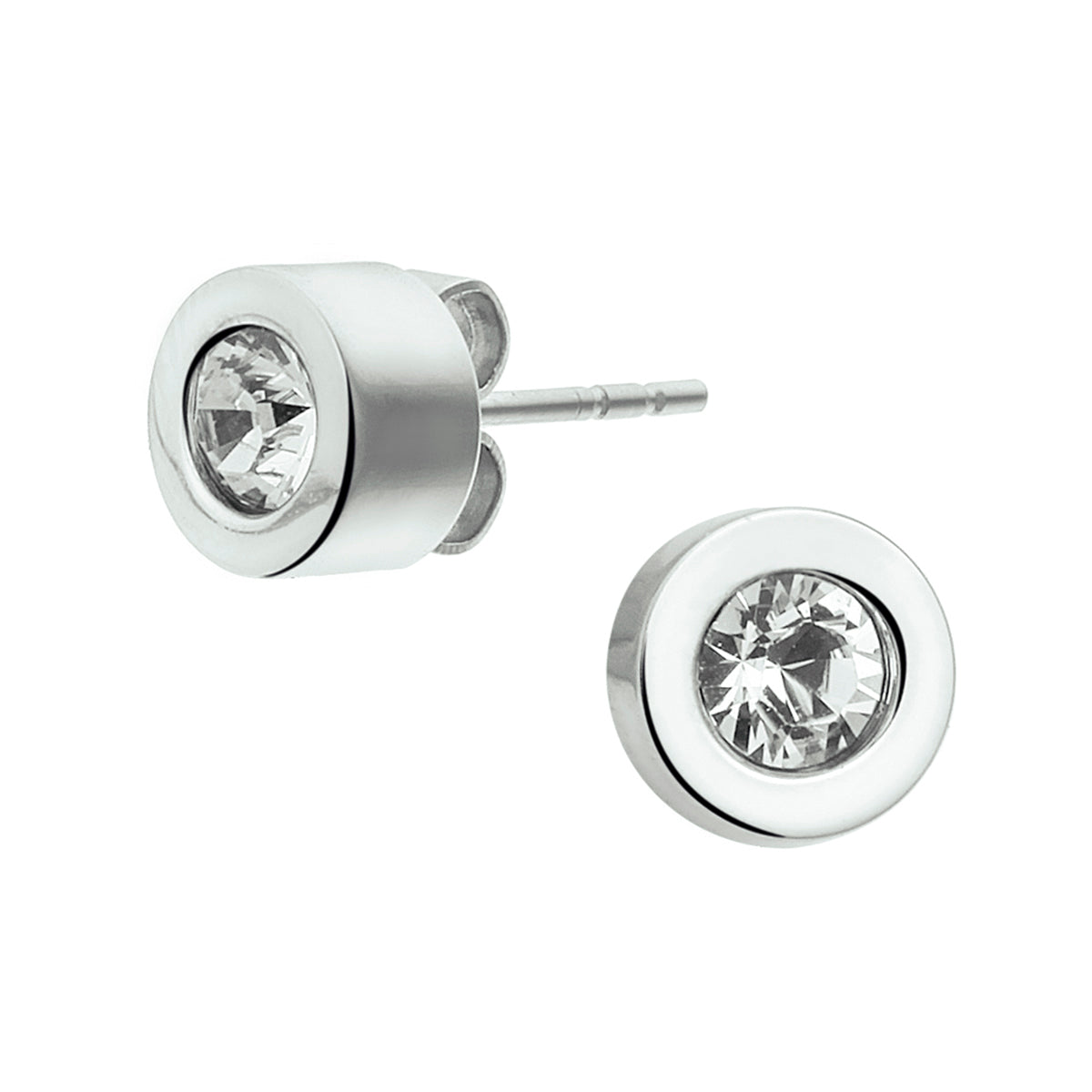 Oorknoppen strass 7 mm edelstaal