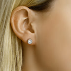 Oorknoppen strass 7 mm edelstaal