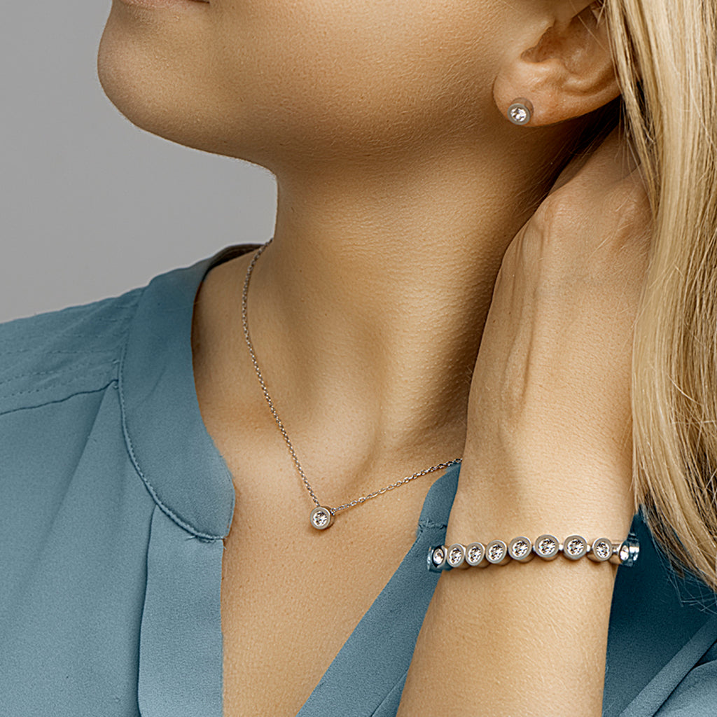 Oorknoppen strass 7 mm edelstaal