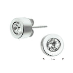 Oorknoppen strass 7 mm edelstaal