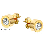 Oorknoppen strass 7 mm edelstaal