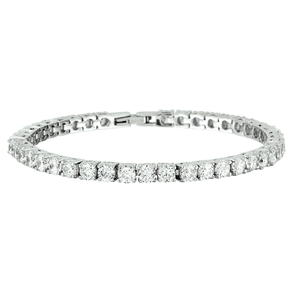 Armband zirkonia 18,5 cm edelstaal