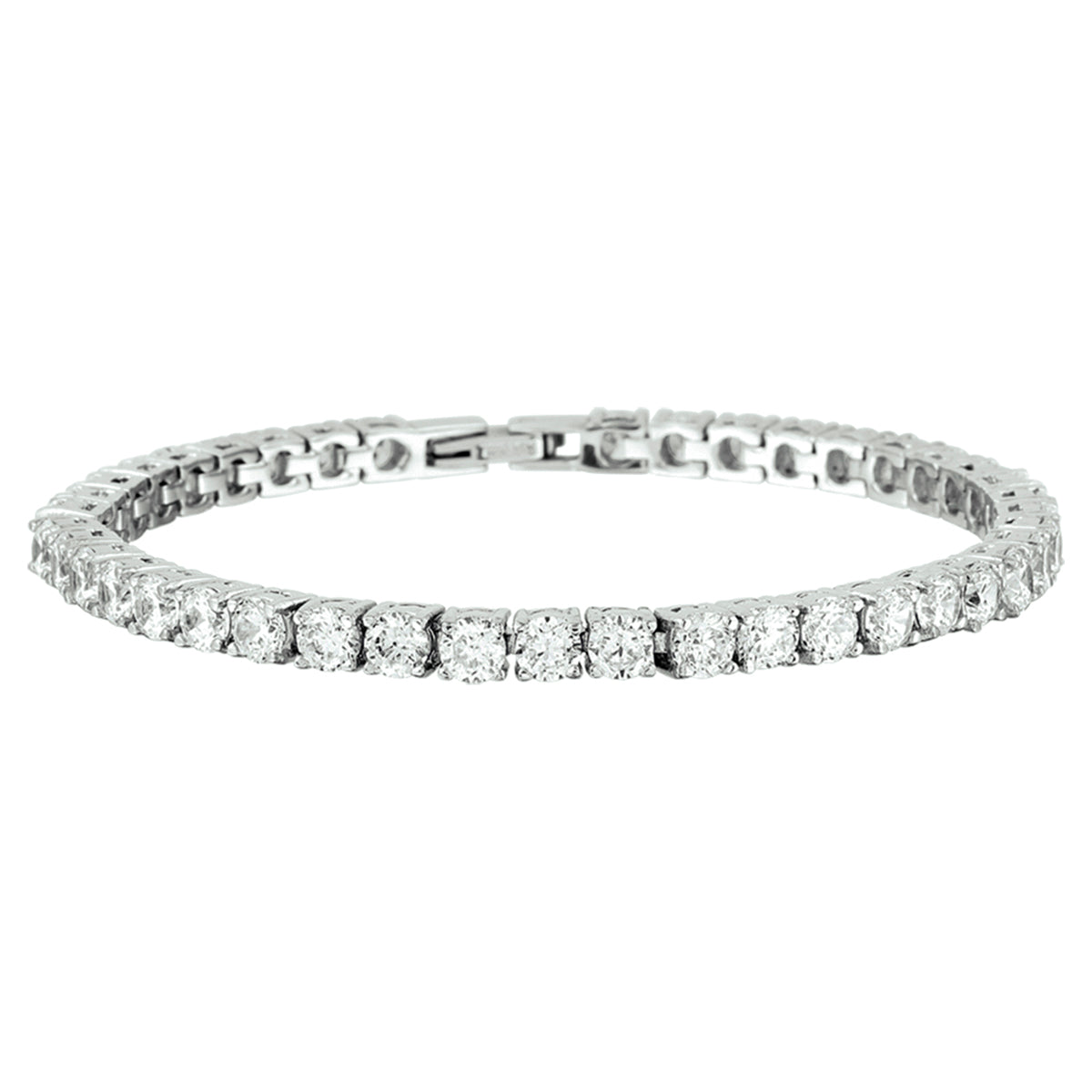 Armband zirkonia 18,5 cm edelstaal