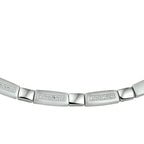 Collier zirkonia en poli/mat 42 + 3 cm edelstaal