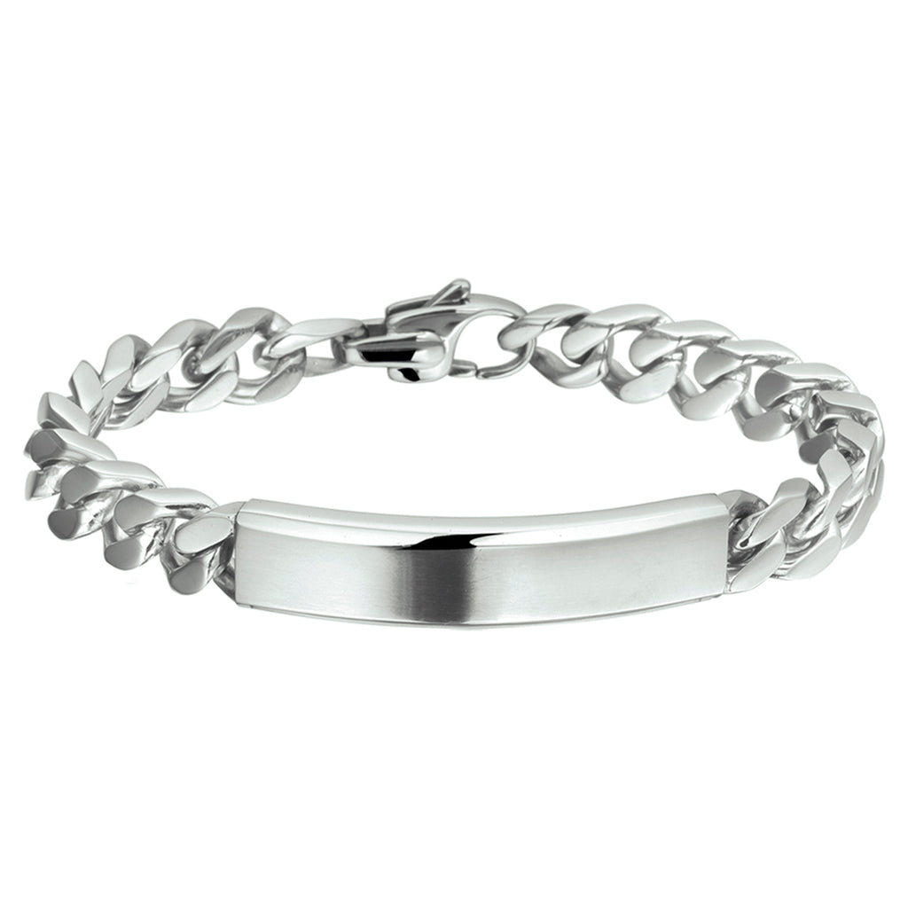 Graveerarmband gourmet poli/mat plaat 11 mm 21 cm edelstaal